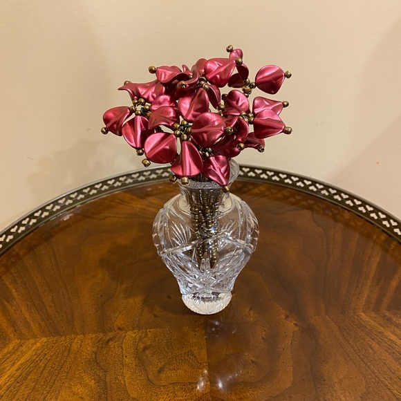 Christmas decor New Handmade beaded burgundy color flowers stems Christmas decor - Picture 5 of 5